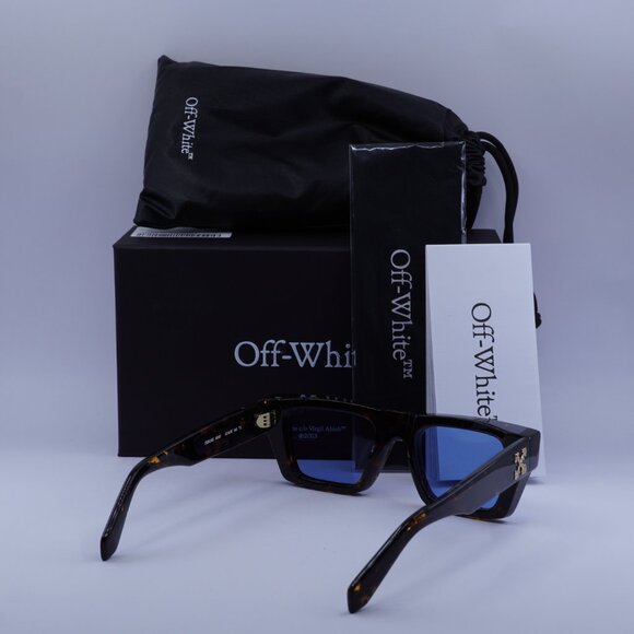 Off-White OERI145 OREGON 6045 Sunglasses Havana Square Frame, Blue Lenses - Picture 10 of 10